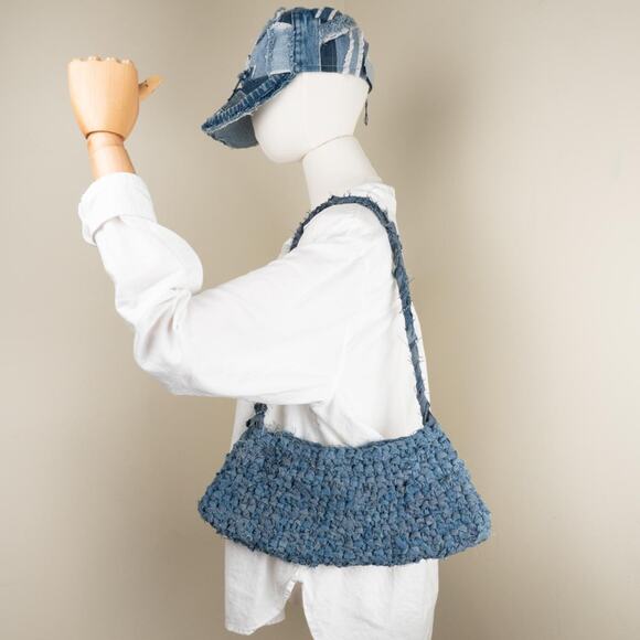 Carhartt Handbags - Upcycled denim crochet bag / Crochet purse